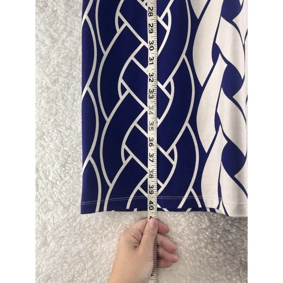 J. McLaughlin Sheath Dress Women's Large Navy Catalina Cloth Braid Stretch Midi - Picture 4 of 11